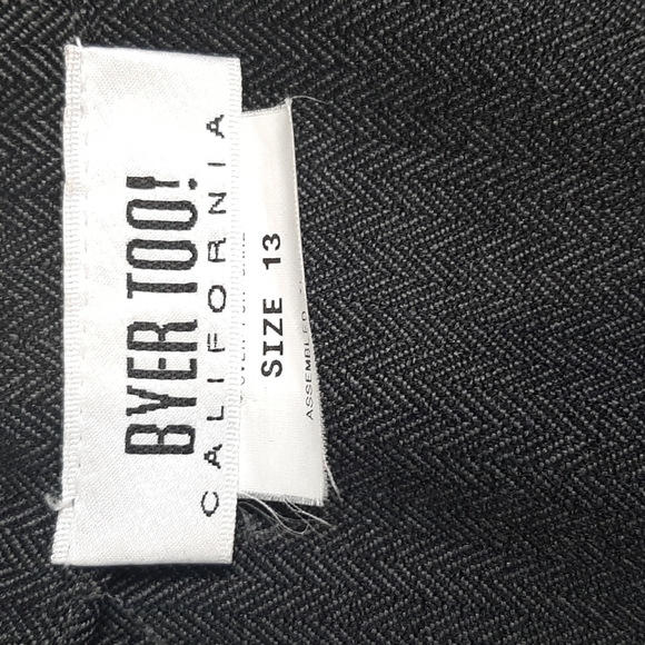 Women's Blazer Size 13 BYER TOO CALIFORNIA grey and black color Herringbone - Picture 6 of 12